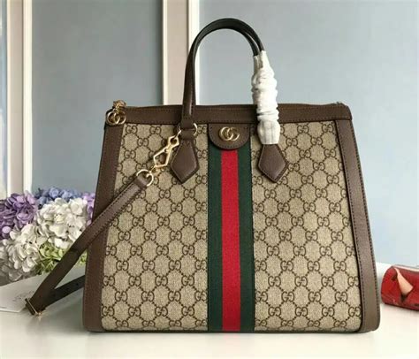 gucci canvas tote beige ebony.